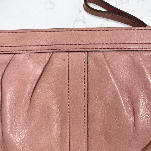 COACH Blush Pink Genuine Leather Wristlet - Picture 10 of 11